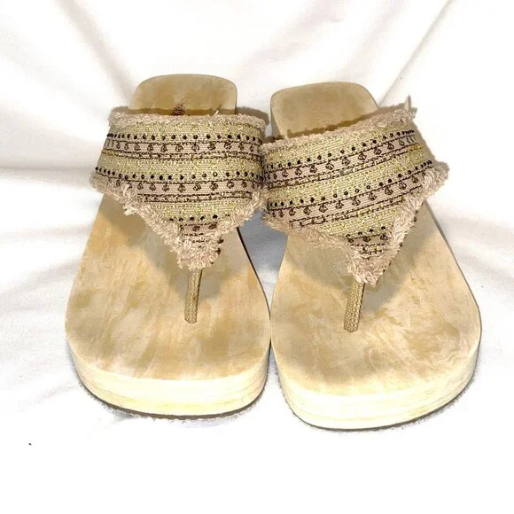 VTG Y2K Skechers CALI Size 8.5 Slip On Cut Out Block Heel Metallic Detail - Picture 3 of 9